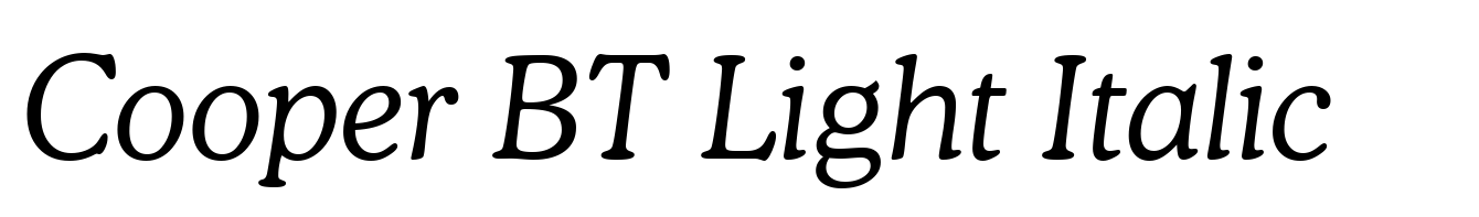 Cooper BT Light Italic
